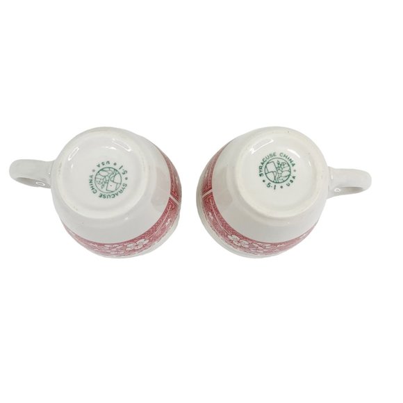 Syracuse China Strawberry Hill Cup Saucer Set of 2 Restaurant Ware Vintage USA - Picture 3 of 8